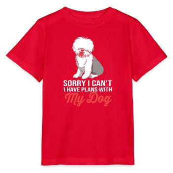 Englischer Schäferhund - Stanley/Stella Kinder T-Shirt MINI CREATOR  - Rot - Vorne - Jaiden (125cm)