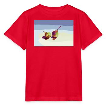 Bunte Birnen auf einer Strandlandschaft - Stanley/Stella Kinder T-Shirt MINI CREATOR  - Rot - Vorne - Jaiden (125cm)