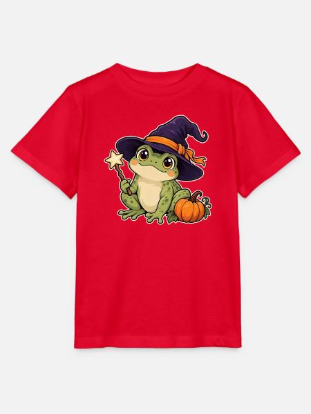 Frosch mit Hexenhut - Stanley/Stella Kinder T-Shirt MINI CREATOR - Rot