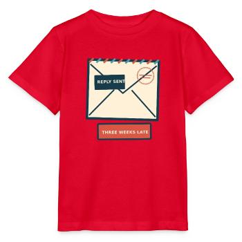 Brieffreund — Antwort drei Wochen zu spät gesendet - Stanley/Stella Kinder T-Shirt MINI CREATOR  - Rot - Vorne - Jaiden (125cm)