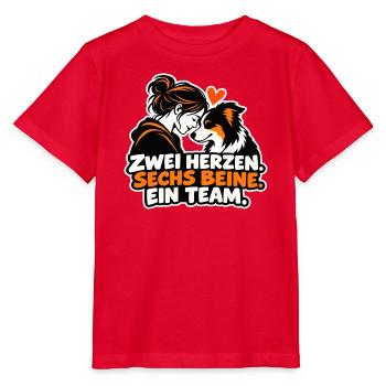 Zwei Herzen Sechs Beine Team - Stanley/Stella Kinder T-Shirt MINI CREATOR  - Rot - Vorne - Jaiden (125cm)