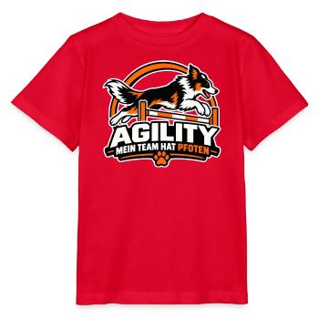Agility Hund Rally Logo - Stanley/Stella Kinder T-Shirt MINI CREATOR  - Rot - Vorne - Jaiden (125cm)