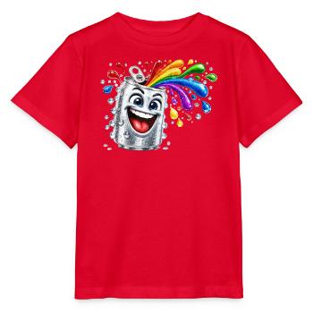 Fröhliche Farbdusche aus Dose - Stanley/Stella Kinder T-Shirt MINI CREATOR  - Rot - Vorne - Jaiden (125cm)