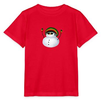 Rasta Schneemann - Mit Sonnenbrille - Stanley/Stella Kinder T-Shirt MINI CREATOR  - Rot - Vorne - Jaiden (125cm)