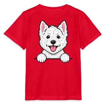 Westie West Highland White Terrier - Stanley/Stella Kinder T-Shirt MINI CREATOR  - Rot - Vorne - Jaiden (125cm)