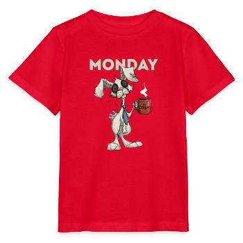 Montagshase mit Kaffee - Stanley/Stella Kinder T-Shirt MINI CREATOR  - Rot - Vorne - Jaiden (125cm)