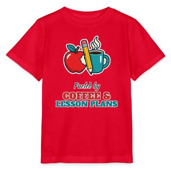 Coffee and Lesson Plans – Lehrer Humor - Stanley/Stella Kinder T-Shirt MINI CREATOR  - Rot - Vorne - Jaiden (125cm)