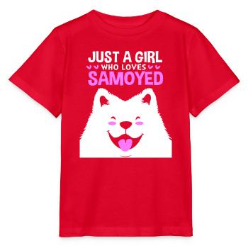 Samojede Hund Samoyed - Stanley/Stella Kinder T-Shirt MINI CREATOR  - Rot - Vorne - Jaiden (125cm)