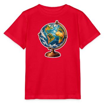 Weltkugel Retrostand - Stanley/Stella Kinder T-Shirt MINI CREATOR  - Rot - Vorne - Jaiden (125cm)