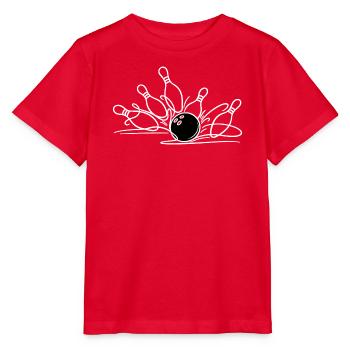 Handgezeichnete Bowling Linienkunst - Stanley/Stella Kinder T-Shirt MINI CREATOR  - Rot - Vorne - Jaiden (125cm)
