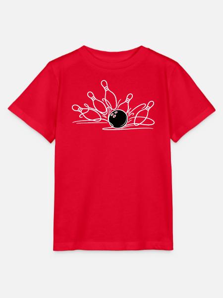 Handgezeichnete Bowling Linienkunst - Stanley/Stella Kinder T-Shirt MINI CREATOR  - Rot