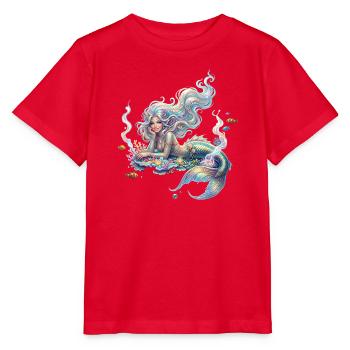 Ozeanische Kuchen-Meerjungfrau - Stanley/Stella Kinder T-Shirt MINI CREATOR  - Rot - Vorne - Jaiden (125cm)