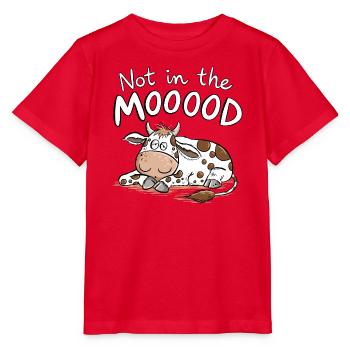 Not In The MOOOOD Kuh Wortspiel Tierhumor - Stanley/Stella Kinder T-Shirt MINI CREATOR  - Rot - Vorne - Jaiden (125cm)