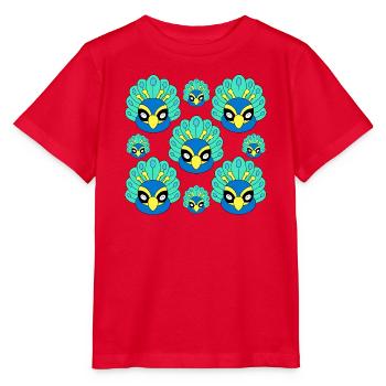 Süßes Pfauengesicht - Stanley/Stella Kinder T-Shirt MINI CREATOR  - Rot - Vorne - Jaiden (125cm)