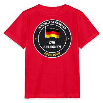 Offizieller Fanclub der Falschen - gegr. 2026 - Stanley/Stella Kinder T-Shirt MINI CREATOR  - Rot - Vorne - Jaiden (125cm)