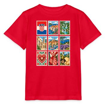 Kroatien Briefmarken - Stanley/Stella Kinder T-Shirt MINI CREATOR  - Rot - Vorne - Jaiden (125cm)