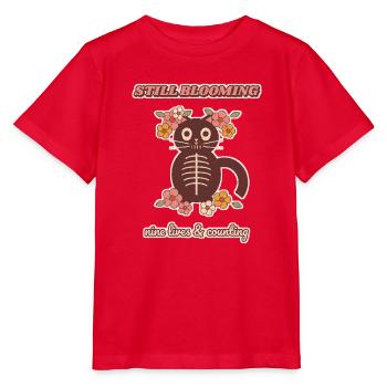 Noch blühende blühende Skelettkatze - Stanley/Stella Kinder T-Shirt MINI CREATOR  - Rot - Vorne - Jaiden (125cm)