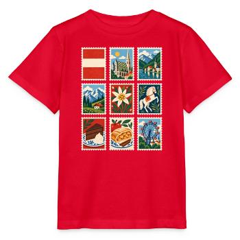 Österreich Briefmarken - Stanley/Stella Kinder T-Shirt MINI CREATOR  - Rot - Vorne - Jaiden (125cm)