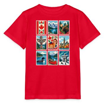 Kanada Briefmarken - Stanley/Stella Kinder T-Shirt MINI CREATOR  - Rot - Vorne - Jaiden (125cm)