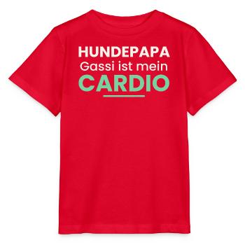 Hundepapa Shirt Gassi ist mein Cardio Lustig - Stanley/Stella Kinder T-Shirt MINI CREATOR  - Rot - Vorne - Jaiden (125cm)