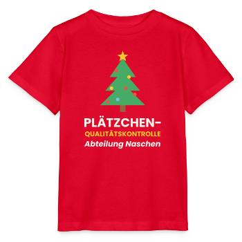 Plätzchen Qualitätskontrolle Weihnachten Shirt - Stanley/Stella Kinder T-Shirt MINI CREATOR  - Rot - Vorne - Jaiden (125cm)