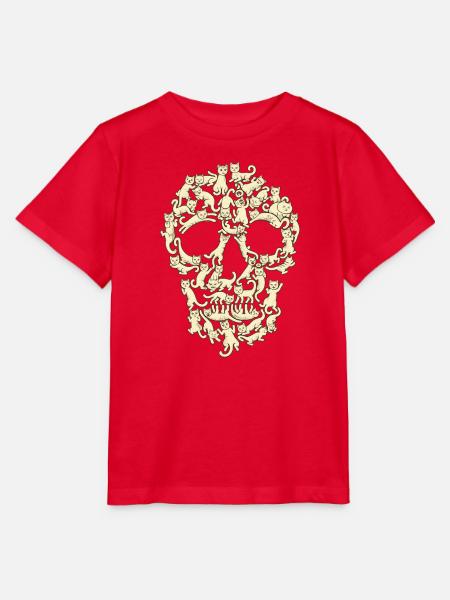 Schädel aus Katzen - Stanley/Stella Kinder T-Shirt MINI CREATOR - Rot