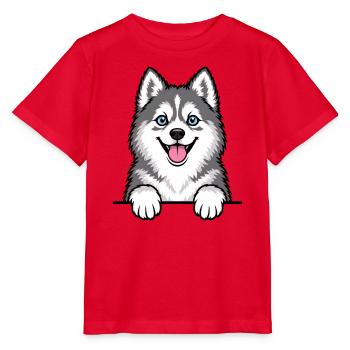 Pomsky - Stanley/Stella Kinder T-Shirt MINI CREATOR  - Rot - Vorne - Jaiden (125cm)