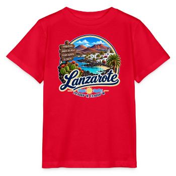 Lanzarote - Islas Canarias - Kanaren - Spanien - Stanley/Stella Kinder T-Shirt MINI CREATOR  - Rot - Vorne - Jaiden (125cm)