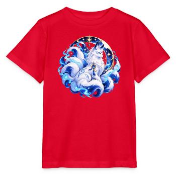 Lunar Spirit Fox - Stanley/Stella Kinder T-Shirt MINI CREATOR  - Rot - Vorne - Jaiden (125cm)