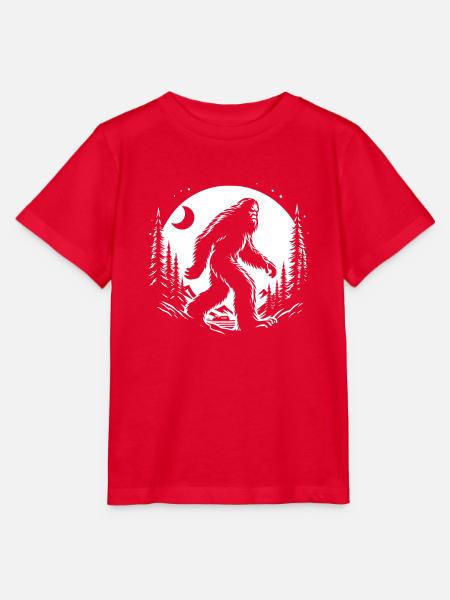 Bigfoot Moon Forest Night Silhouette - Stanley/Stella Kinder T-Shirt MINI CREATOR  - Rot