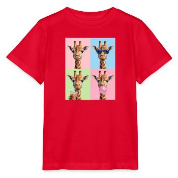 Giraffen Giraffe - Stanley/Stella Kinder T-Shirt MINI CREATOR  - Rot - Vorne - Jaiden (125cm)