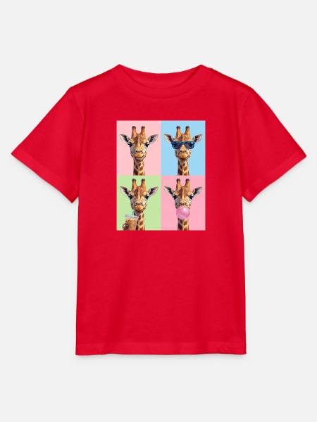 Giraffen Giraffe - Stanley/Stella Kinder T-Shirt MINI CREATOR - Rot