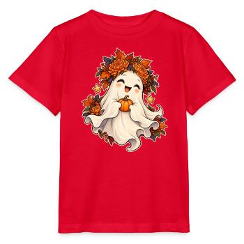 Geist mit Blumenkranz - Stanley/Stella Kinder T-Shirt MINI CREATOR  - Rot - Vorne - Jaiden (125cm)