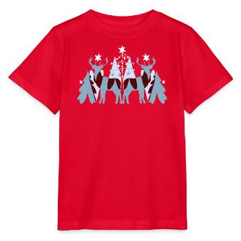 WEIHNACHTSHIRSCHE - Stanley/Stella Kinder T-Shirt MINI CREATOR  - Rot - Vorne - Jaiden (125cm)