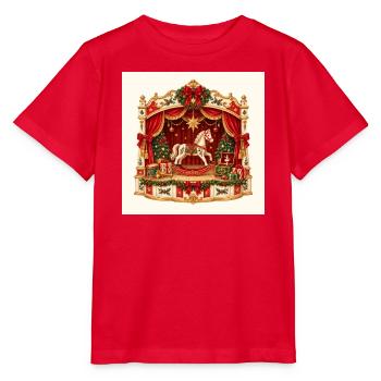 Weihnachts-Schaukelpferde-Spielzeugtheater - Stanley/Stella Kinder T-Shirt MINI CREATOR  - Rot - Vorne - Jaiden (125cm)