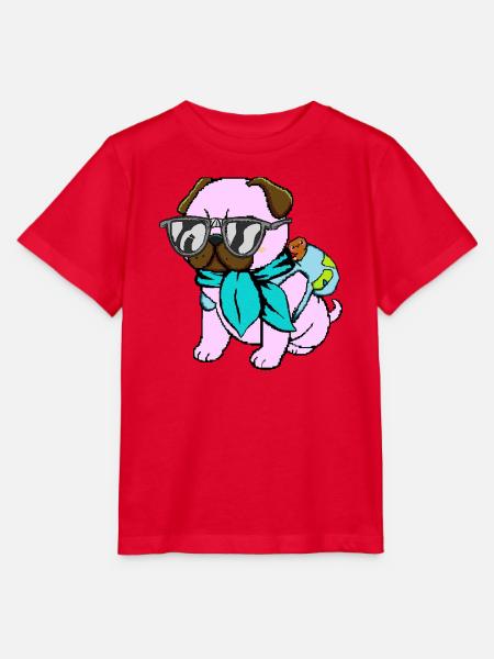 Mops-Reisender - Stanley/Stella Kinder T-Shirt MINI CREATOR - Rot