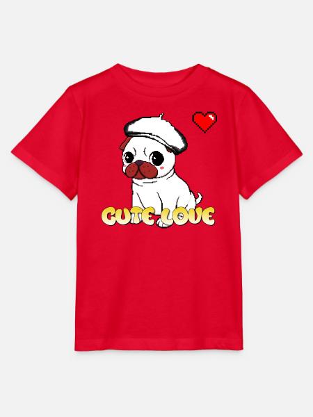 Süßer Liebes-Mops - Stanley/Stella Kinder T-Shirt MINI CREATOR  - Rot