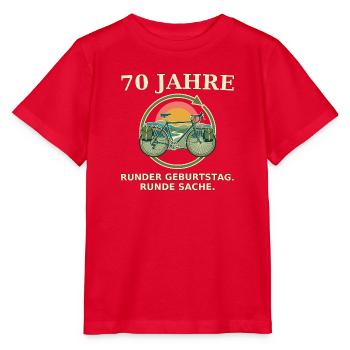 70 Jahre Fahrrad Retro Design - Stanley/Stella Kinder T-Shirt MINI CREATOR  - Rot - Vorne - Jaiden (125cm)