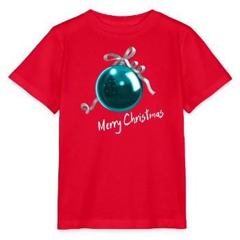 Christbaumkugel Blau - Merry Christmas - Stanley/Stella Kinder T-Shirt MINI CREATOR  - Rot - Vorne - Jaiden (125cm)