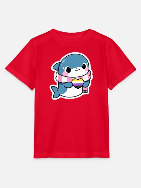 Niedlicher Hai Nonbinarypride - Stanley/Stella Kinder T-Shirt MINI CREATOR - Rot