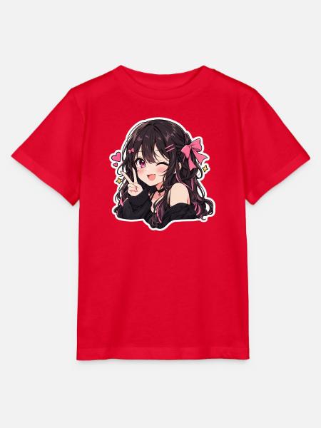 Kawaii Pink Bow Anime-Lächeln - Stanley/Stella Kinder T-Shirt MINI CREATOR  - Rot