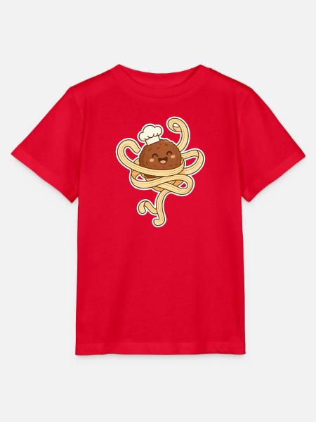 Tanzende Spaghetti mit Fleischbällchen T-Shirt - Stanley/Stella Kinder T-Shirt MINI CREATOR - Rot