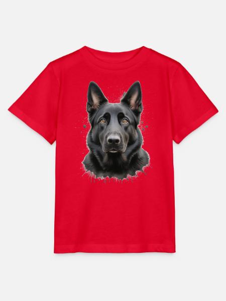 Schäferhund Porträt Farbspritzer - Stanley/Stella Kinder T-Shirt MINI CREATOR  - Rot