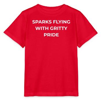 Fierté Gritty du Soudeur - T-shirt bio MINI CREATOR Stanley/Stella Enfant - rouge - Devant - Jaiden (125cm)