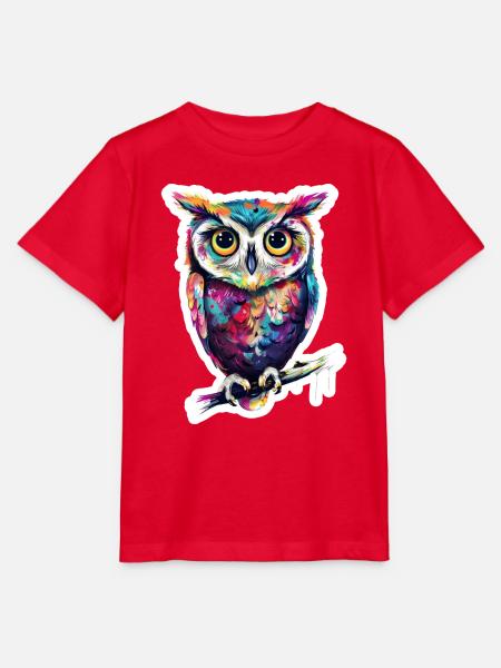 Niedliche Eule Kawaii Maskottchen - Stanley/Stella Kinder T-Shirt MINI CREATOR - Rot