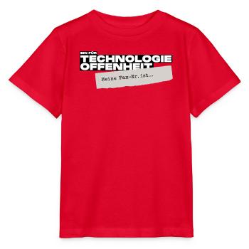 Bin für Technologieoffenheit – Meine Fax-Nr. ist… - Stanley/Stella Kinder T-Shirt MINI CREATOR  - Rot - Vorne - Jaiden (125cm)