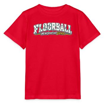 Floorball Löcher Humor Design - Stanley/Stella Kinder T-Shirt MINI CREATOR  - Rot - Vorne - Jaiden (125cm)
