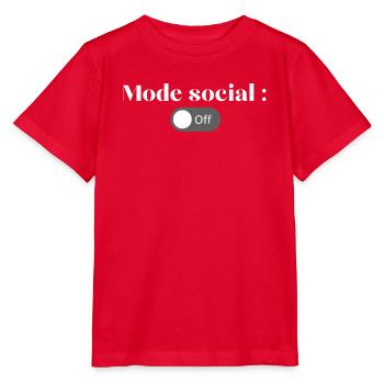 Social Off Mode - Stanley/Stella MINI CREATOR Kids’ T-Shirt - red - Front - Jaiden (125cm)