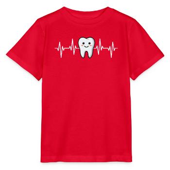 Süßer Zahn mit Herzschlag - Stanley/Stella Kinder T-Shirt MINI CREATOR  - Rot - Vorne - Jaiden (125cm)