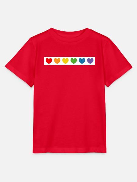 Regenbogenherzen Muster - Stanley/Stella Kinder T-Shirt MINI CREATOR - Rot